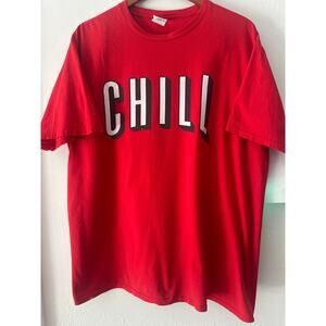 Netflix and chill tshirt SzM red bug Chill logo in great condition